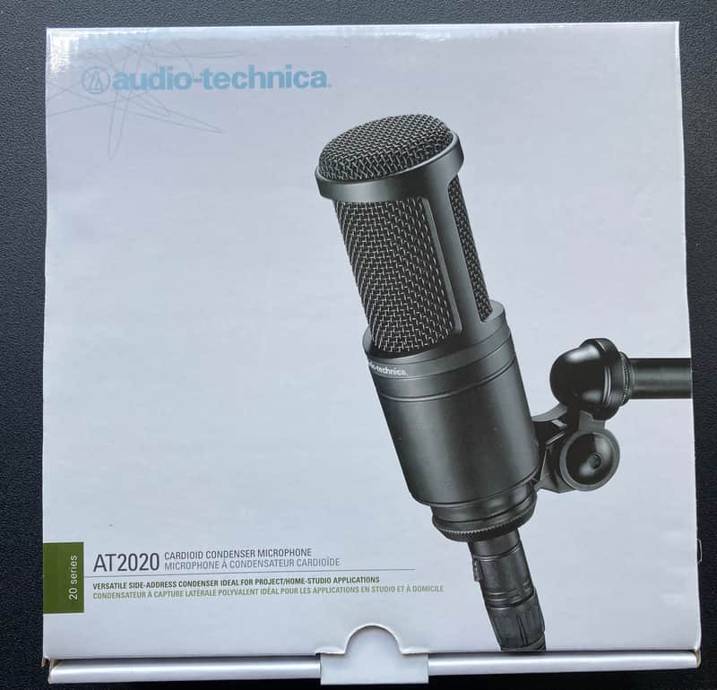 Audio-Technica AT2020 Large Diaphragm Cardioid Condenser Microphone NEW with Shock Mount and Windscreen image 1