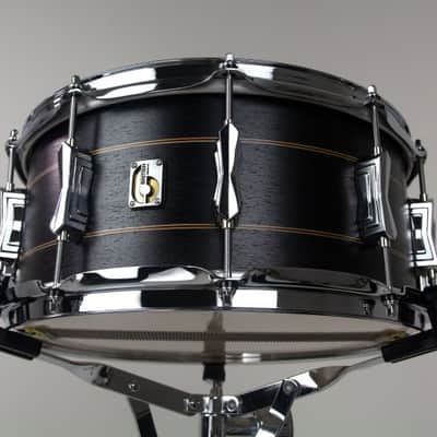 British Drum Company Merlin | 14x5.5" 10-Lug Maple / Birch Snare Drum Black Tulip Veneer. New with Full Warranty! image 12