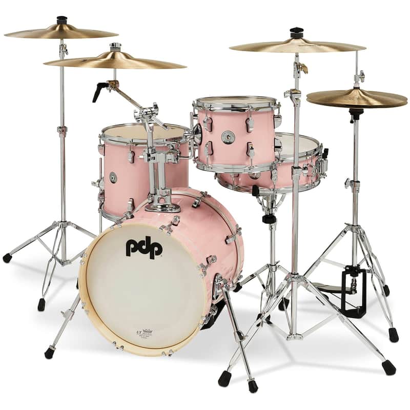 Pacific Drums New Yorker Compact 4-Piece Drum Shell Kit, Pale Rose Sparkle image 1