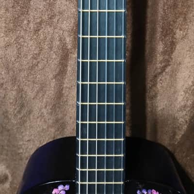 FLORAL HAND-PAINTED DARK PURPLE CLASSICAL GUITAR 30" image 21