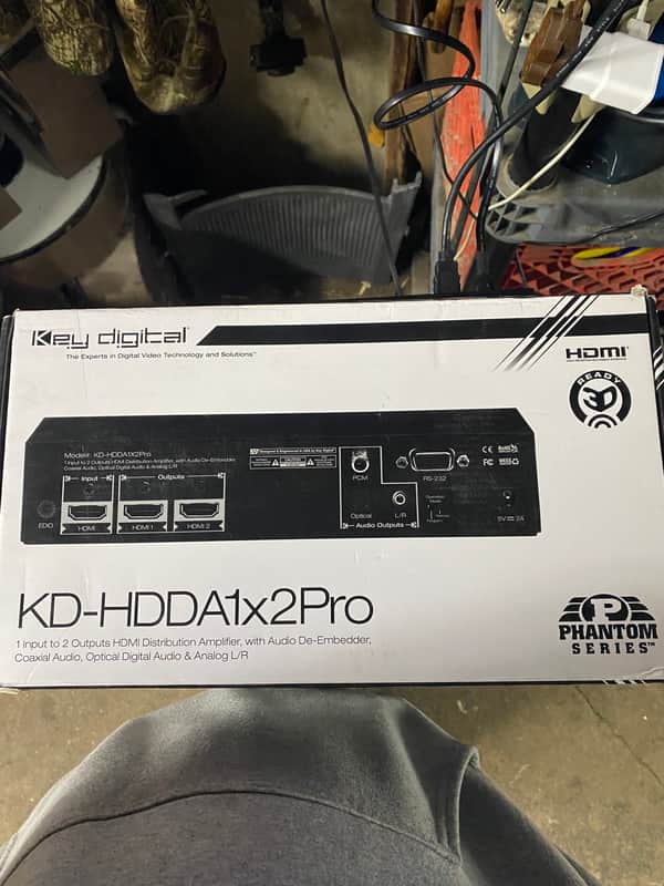Key Digital Phantom Series KD-HDDA1X2Pro 1x2 HDMI Splitter / Distribution Amplifier - New In Box