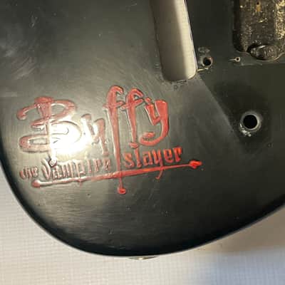 1980's Korean Kramer Striker 100st Black Single Pickup Guitar Body Floyd Ready Buffy Graphic image 5