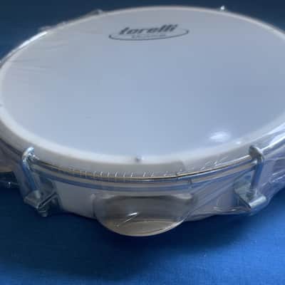8" Brazilian Handmade Tambourine Pandeiro Milk Nylon Head 5 Pairs Jingles Inject Plastic White Body image 2
