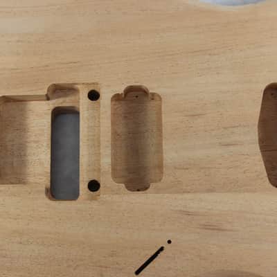Unfinished Mahogany HxS guitar body - fits Fender Strat Stratocaster neck Floyd Rose J1342 image 2