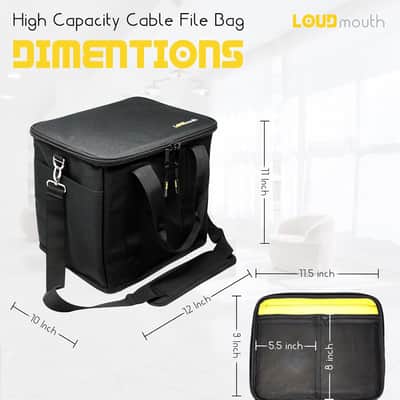 Cable File Bag | Cord & Accessory Musician Organization | Travel DJ Gig Bag for Professional DJ Gear, Musical Instrument and Accessories | 12" x 10" x 11” image 2