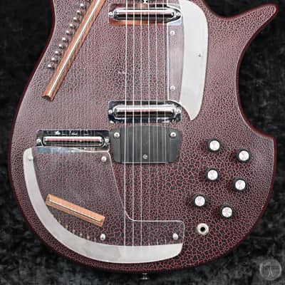 Jerry Jones Master Electric Sitar from the early 90s in Crackle Red/Black with Hardcase image 2