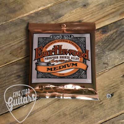 Ernie Ball P02144 Earthwood Medium Phosphor Bronze Acoustic Guitar Strings 13-56 image 2