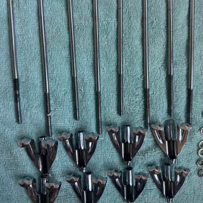 Ludwig Lot of 8 Pre Serial Bowtie Clubdate Bass Drum Tension Rods + Claws 7” Lot #2 60s - Chrome image 9