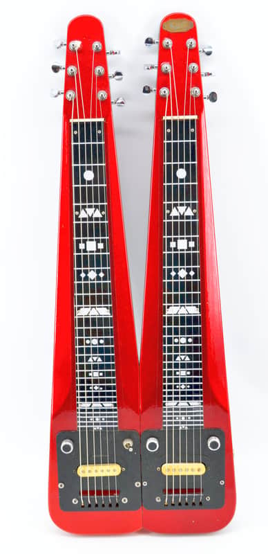Supro Doubleneck Lap Steel 1953-54 - Red Metallic Sparkle image 1