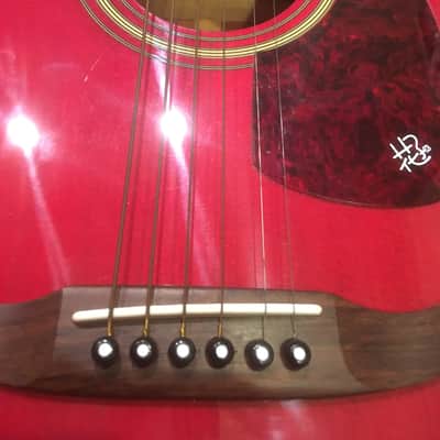 Fender Japan YC-25H Catalina Hanako early 1980s red acoustic Terada 1982-85 MIJ Made in Japan image 3