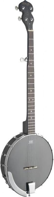 Stagg 5-String Open Back Banjo with 18 Brackets and Matte Black Finish image 1