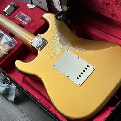 2025 Fender Stratocaster 1964 LTD Fall Event Flamed Neck Gold over Gold Sparkle Heavy Relic image 7