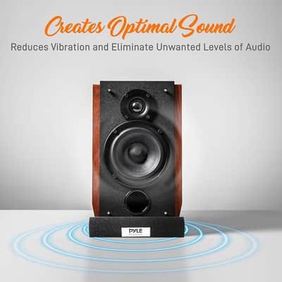 Sound Dampening Speaker Riser Foam - Audio Acoustic Noise Isolation Platform Pads Recoil Stabilizer For Studio Monitor, Subwoofer, Loud Speakers - Pyle PSI03 - Pack of 2,Black image 2