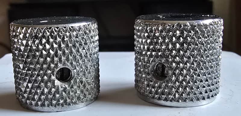 1970's Vintage Fender Precision or Telecaster Bass Chrome Knobs 1970's Vintage Fender Telecaster Precision Bass Chrome Knobs 1970's - Chrome image 1