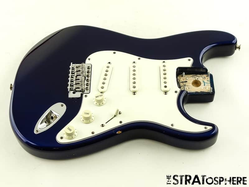USED 1996 Fender MIM Standard Stratocaster Strat LOADED BODY Alder Cobalt Blue image 1