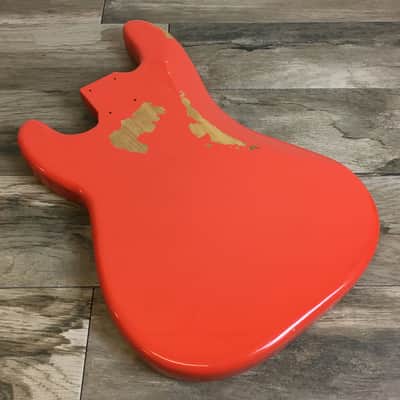 Made to Order - FRANCHIN Jupiter bass body PINO PALLADINO REPLICA Relic Aged Fiesta Red 100% Nitro Lacquer Alder Precision-Bass Style Made in Italy image 6