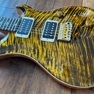 PRS Custom 24 Electric Guitar Yellow Tiger Hybrid Package Pattern Thin 10-Top 0392439 image 9