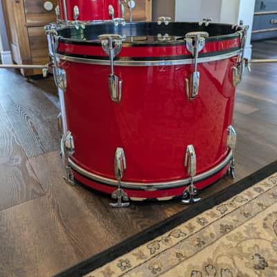 Beverley "Panorama" Drumkit 1960s-70s - Red Silk image 20
