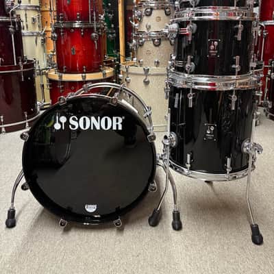Sonor Prolite Brilliant Black High Gloss Vintage Maple Drum Set image 1