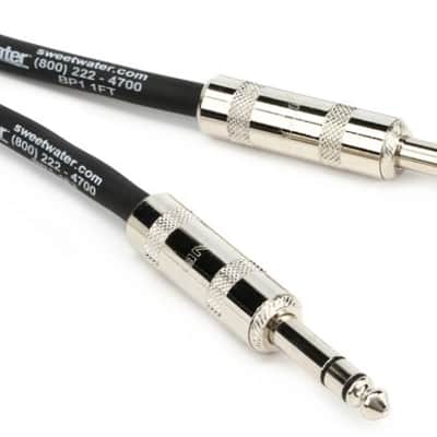 Pro Co BP-1 Excellines Balanced Patch Cable - 1/4-inch TRS Male to 1/4-inch TRS Male - 1 foot image 2