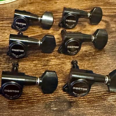 Gotoh TK-0760-001 Mini Tuning Keys, 6-in-Line, 16:1 2010s - Black image 1