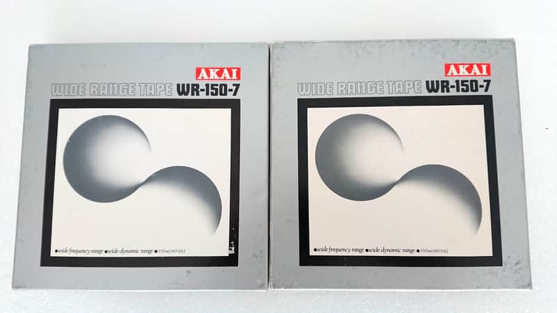 Akai WR-150-7 high-quality reel-to-reel magnetic recording tape ONE SET OF TWO TAPES early 80s - 7 inch plastic reel into original boxes image 1