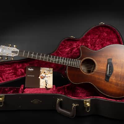 2022 Taylor Builder's Edition K24ce V-Class - Kona Burst | USA All Solid Grand Auditorium Acoustic Guitar Koa Beveled Armrest Cutaway ES-2 Pickup Paua Abalone Purfling | OHSC image 2
