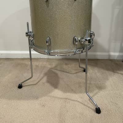 Yamaha 14x14 Maple Custom Absolute Floor Tom Drum Silver Sparkle Made In Japan image 4