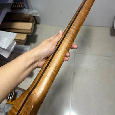 Roasted Flame Maple 30inch short scale J Bass Guitar Neck part 20 Fret 4 string image 3