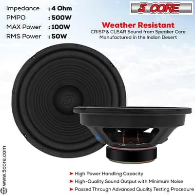 5Core 8 Inch Subwoofer Speaker 500W Peak 4 Ohm Replacement Car Bass Sub Woofer-2 PCS image 23