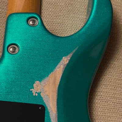 Tom Anderson Guitarworks Angel Player Big Sparkle Teal Guitar image 14