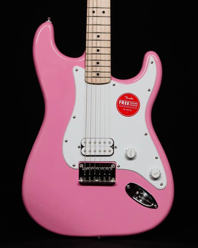 Squier Sonic Stratocaster HT H, Maple FB, Flash Pink image 1