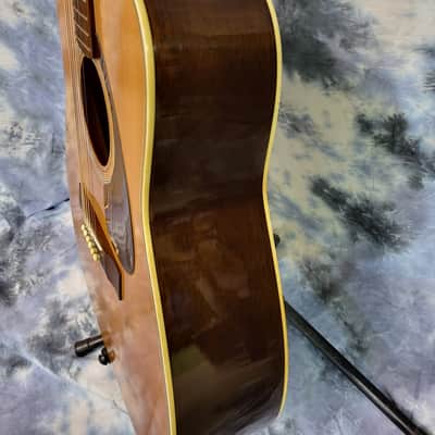 Vintage RARE 1978 Kent Model KF310 Korea Acoustic Guitar Pro Setup New Strings Semi Hard Shell Light Weight Case image 7