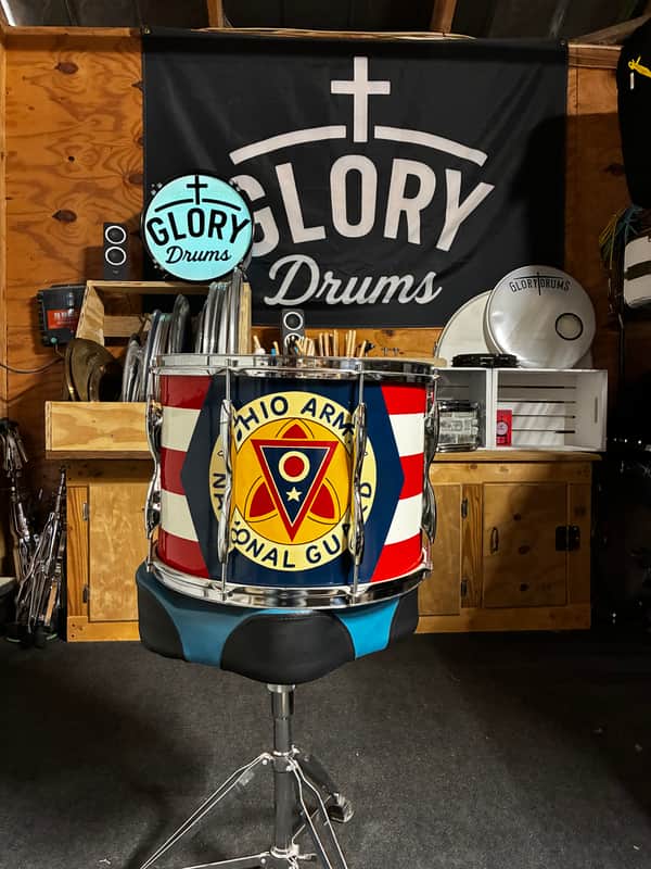 Vintage Rose-Morris "Clansman" 16x14 Marching Tenor Drum – Ohio Army National Guard (122nd Army Band) image 1