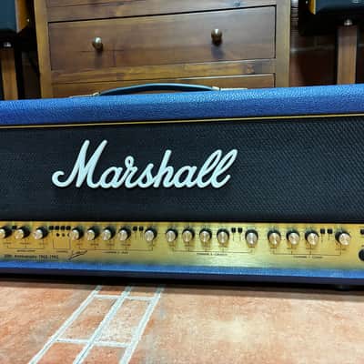 Marshall 6100 Anniversary Edition Head – 30th Anniversary (1962–1992) – Rare Blue Tolex + Original Footswitch image 3