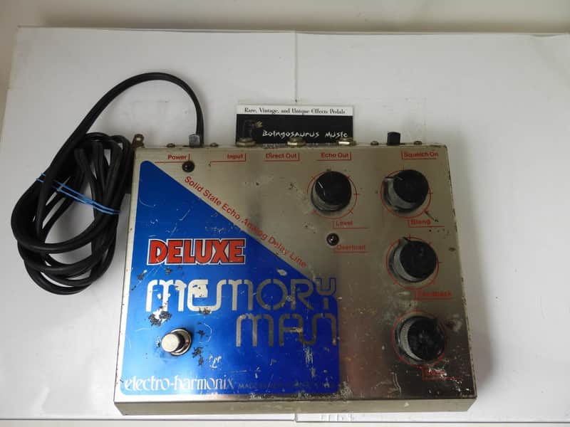 Vintage Electro Harmonix Deluxe Memory Man Echo Delay Effects Pedal BLUE FACE image 1