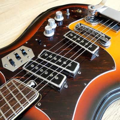 1960s Silvertone 1441 Vintage Electric Guitar by Teisco w/ Mosrite German Carve 1445 image 6