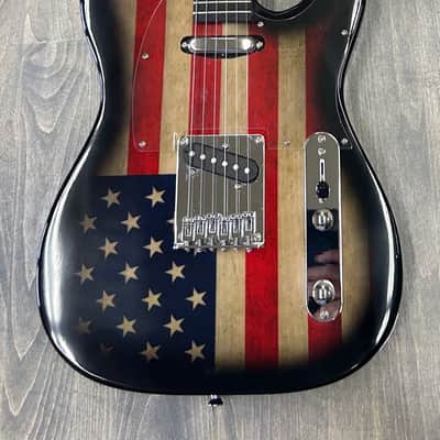 USA Flag Electric Guitar - Tele style - Red white and blue image 10