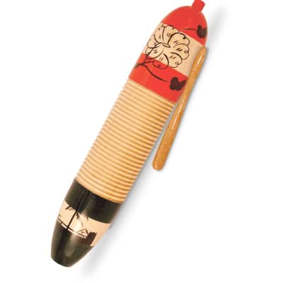 Latin Percussion Cylinder Guiro with Scraper, Wood Cylinder Shaped Guiro for Beginners Designed for Robust Sound image 1