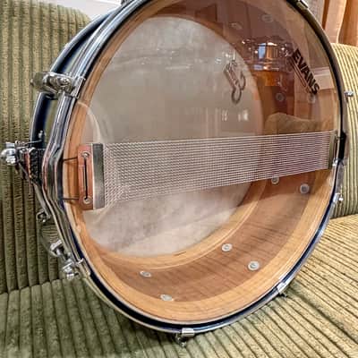 Vintage 1958 Slingerland Radio King Student Model 5.5x14 8-Lug Snare — Blue/Silver Duco — Dated Shell, New Evans Heads (Video Demo) image 8