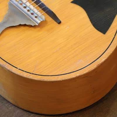 Vintage! 1920’s USA Made Natural Acoustic/ Electric Parlor Guitar + Case image 5