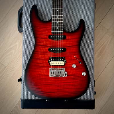 Schecter USA Sunset Custom-II HSS, Tiger Eye Satin with Tweed Hardshell Case image 5