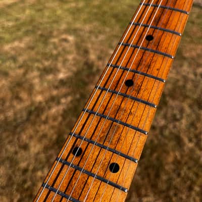 RARE 1987 Fender Japan ST-33M … MEDIUM SCALE LENGTH Stratocaster ... mythical “E-Serial” Era … 24.75" inch Stratocaster = GIBSON feel & Snap)+ Gotoh Magnum Locking Tuners + Fender GIGBAG image 7