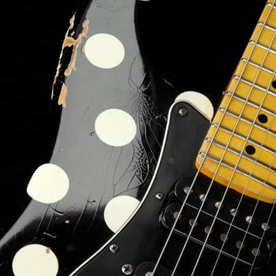 LsL Instruments Saticoy White Heavy Aging Black w/ White Polka Dots image 6