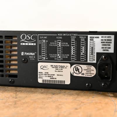 QSC CX702 2-Channel 700W Power Amplifier CG01V6T image 5