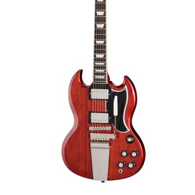 Mint Epiphone Inspired by Gibson Custom 1964 SG Standard with Maestro Vibrola Reissue Cherry Red w/case image 2