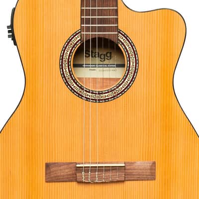 Stagg SCL60 TCE-NAT Spruce Top Nato Neck Classical Cutaway 6-String Acoustic-Electric Guitar w/EQ image 3