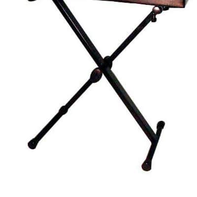 STAGG Adjustable Height Black Vinyl Keyboard Bench With X Folding Legs image 2