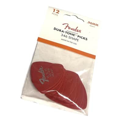 198-7346-900 Fender 346 Larger Dura-Tone Delrin Guitar Picks - .96 (12) 2020s - Fiesta Red