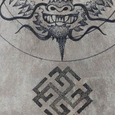 Handcrafted / custom 50cm Shamanic Frame Drum - Izabela Oldak 2020 - Natural / Deer hide image 2